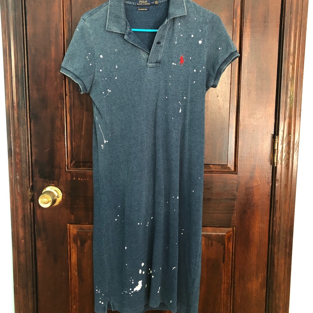 Paint splatter denim Ralph Lauren dress